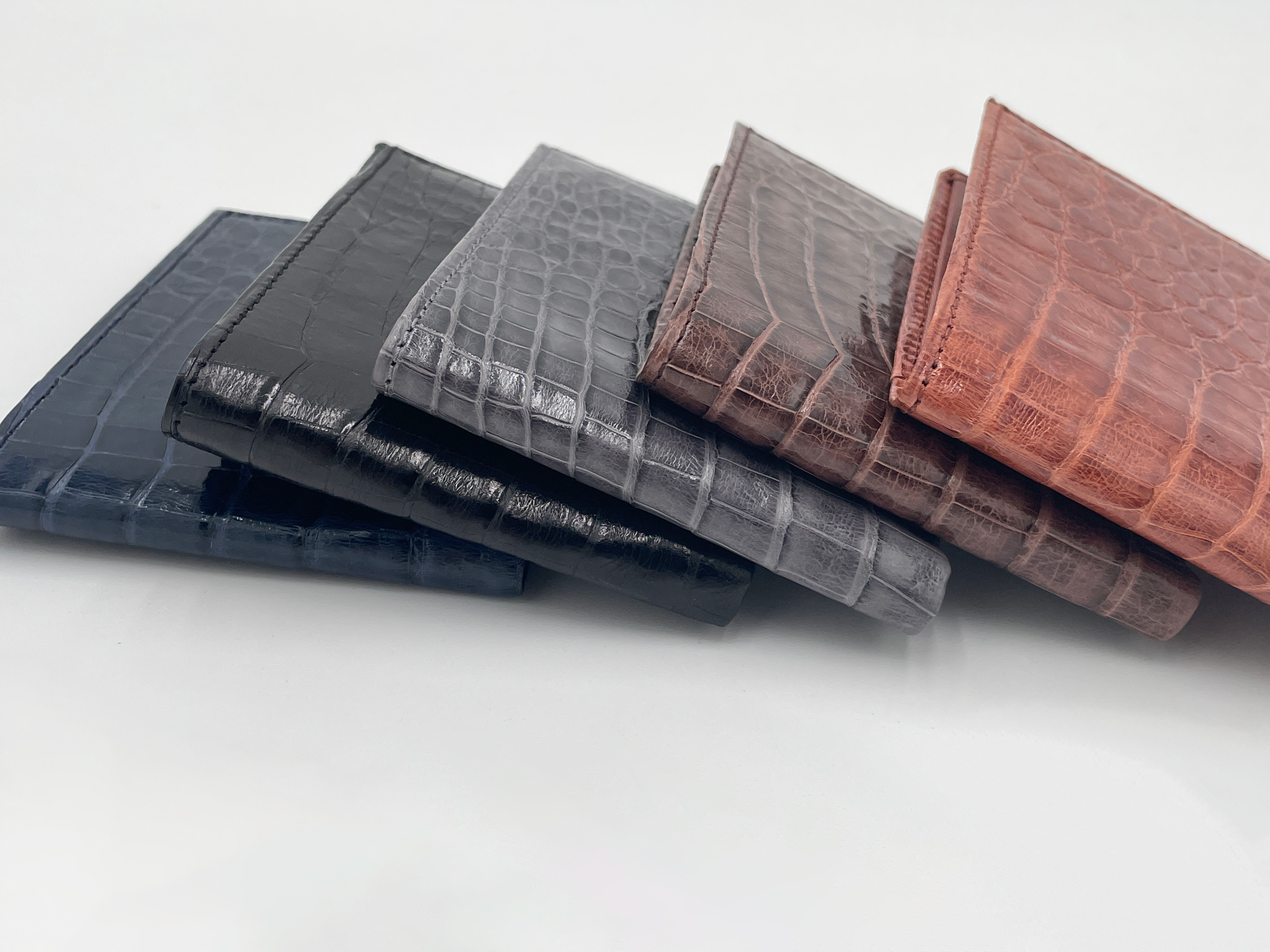 Men's Genuine Glazed Crocodile Bifold Wallet - Brown