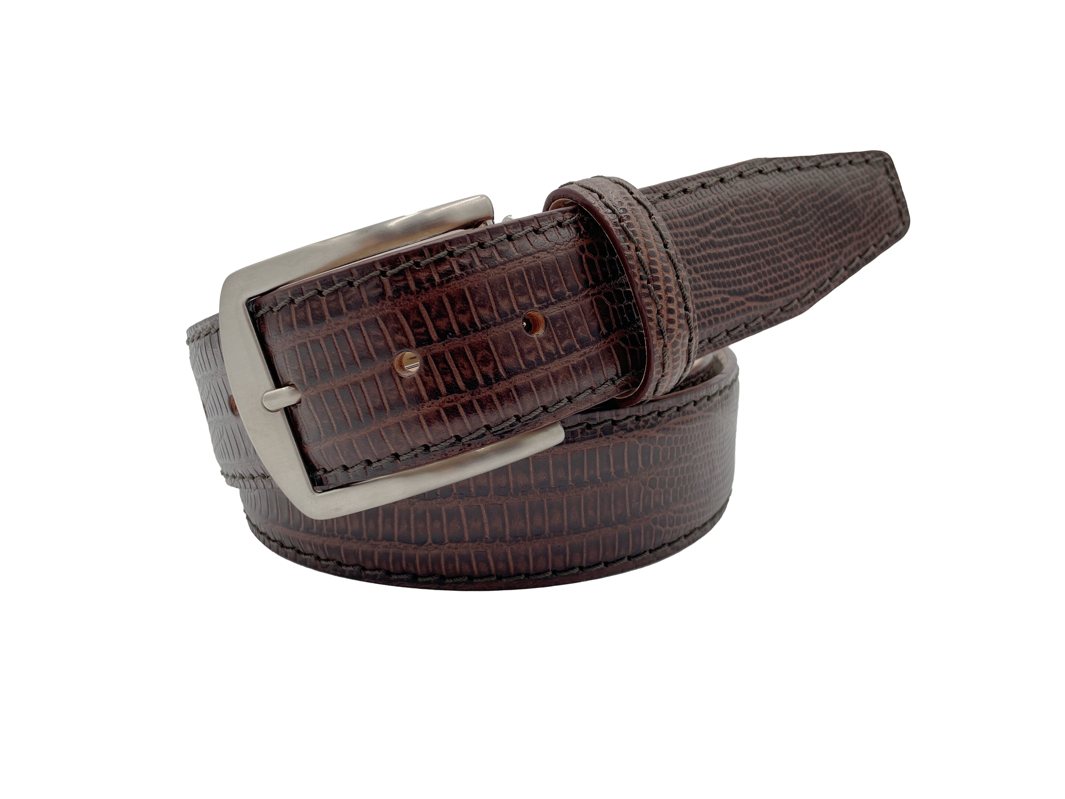 Faux Lizard Belt - Brown