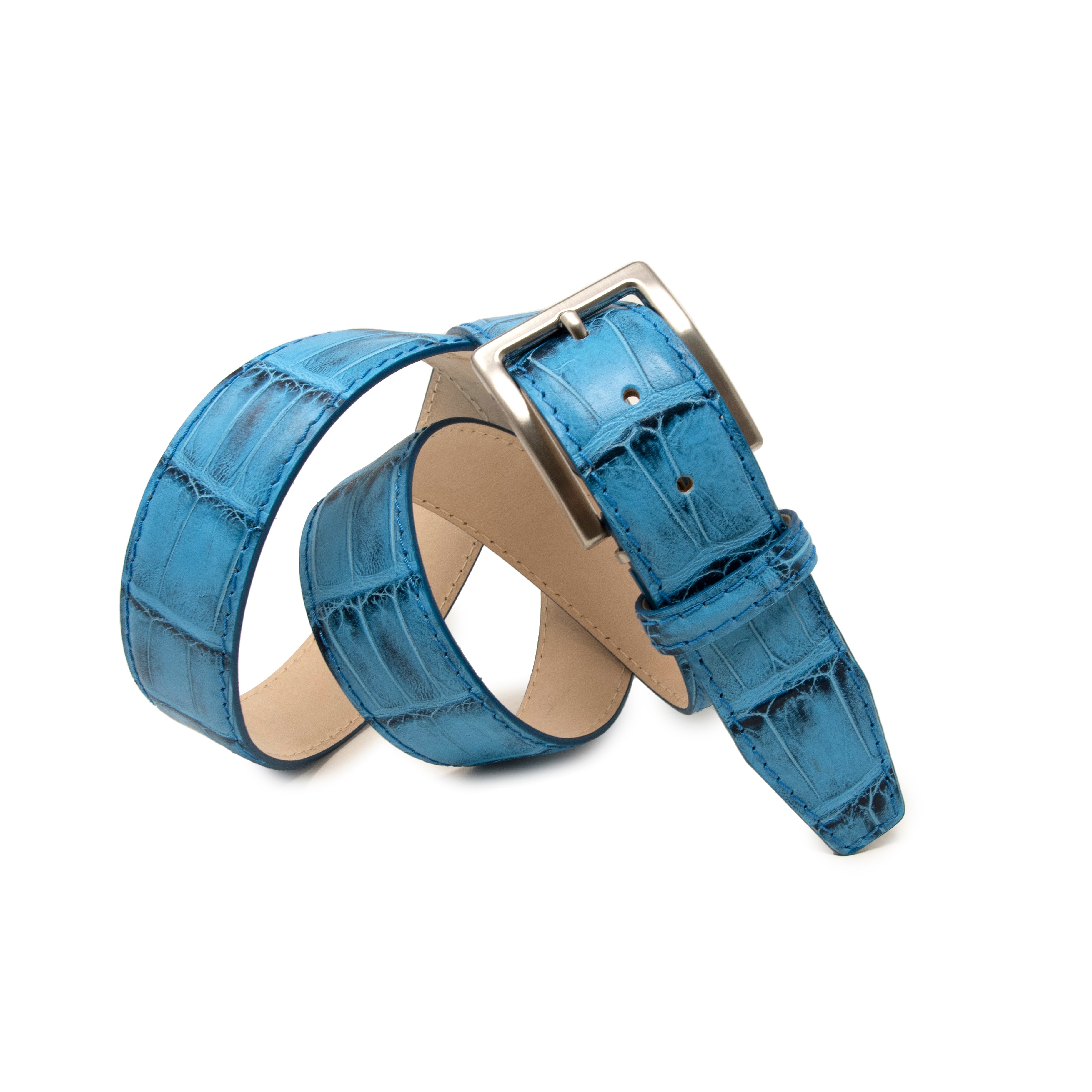 Faux Alligator Tail Belt - Cobalt - 40mm
