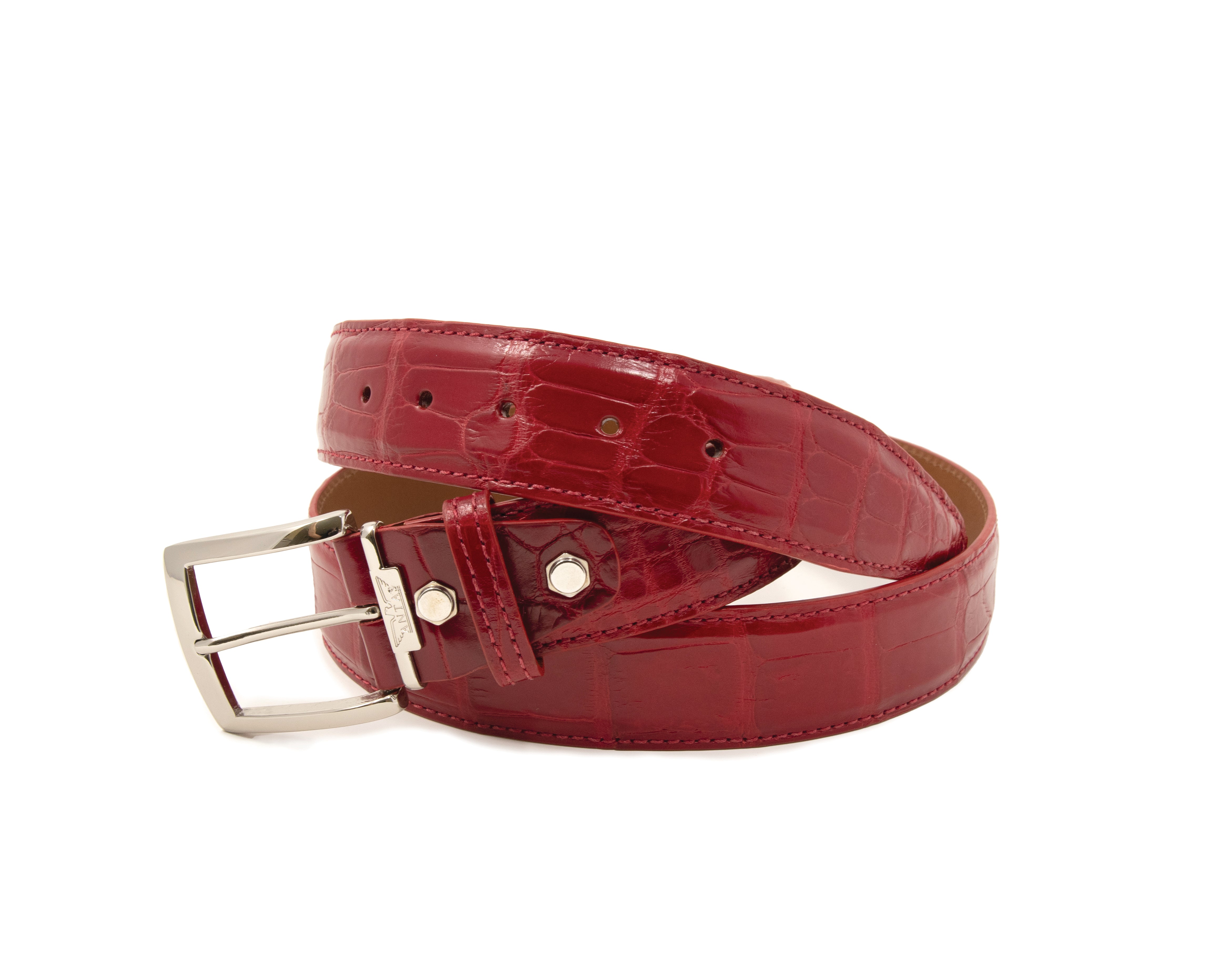 Genuine Glazed USA Alligator - Red - 40mm