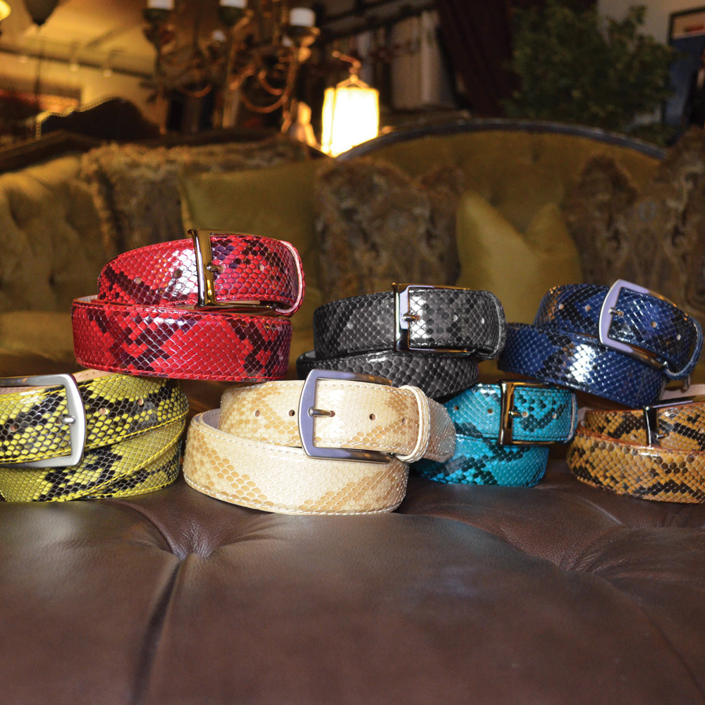 Genuine Glazed Python - Royal Blue